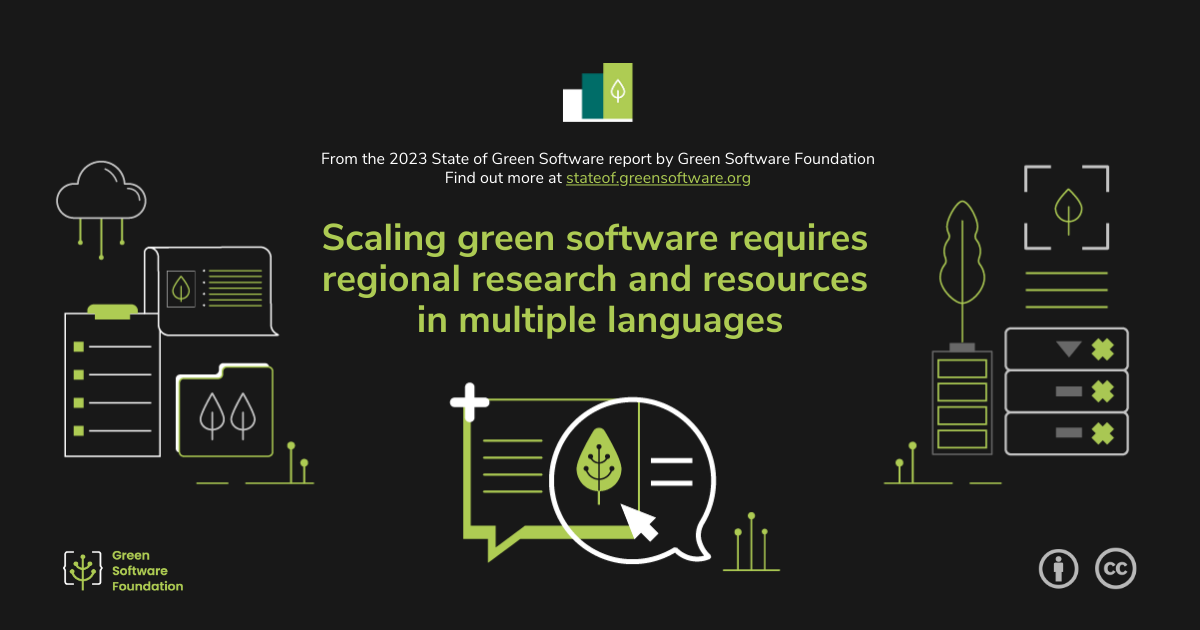 Scaling green software requires regional research in many languages
